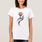 Blumen- und Handlinienkunst T-Shirt (Vorderseite)