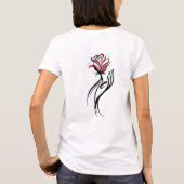 Blumen- und Handlinienkunst T-Shirt (Rückseite)