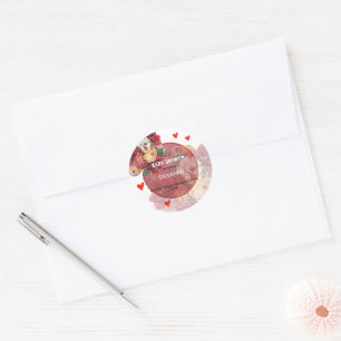 Blumen- und Herz-Baby-Shower-Einladung Runder Aufkleber