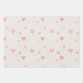 Blumen- und Herz-Geschenkpapier-Set mit 3 Bögen Geschenkpapier Set (Vorderseite 3)