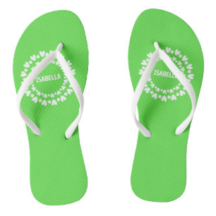 Blumen und Herzen Name Badesandalen