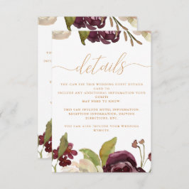 Blumen und Kalligrafie - Hochzeitgäste - Details Begleitkarte