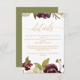 Blumen und Kalligrafie - Hochzeitgäste - Details Begleitkarte