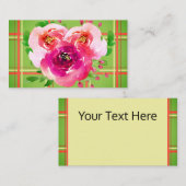 Blumen und Kariert Visitenkarte (Vorne/Hinten)