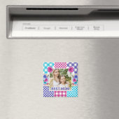 Blumen- und Karo-Fotorahmen Muttertag Magnet (In Situ (Geschirrspüler))