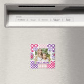 Blumen- und Karo-Fotorahmen Muttertag Magnet (In Situ (Geschirrspüler))