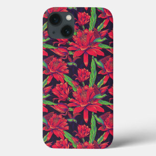 Blumen und Kolibris iPhone 13 Hülle