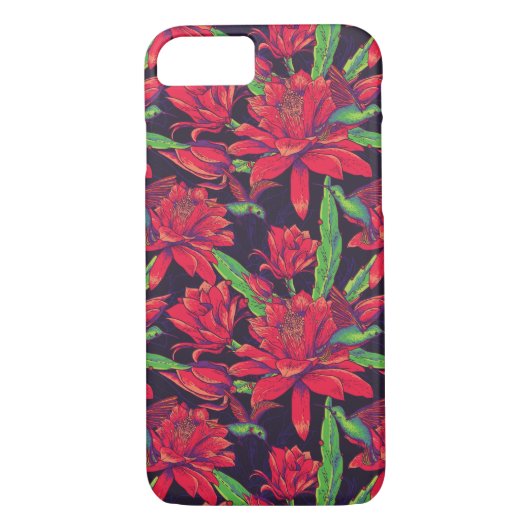 Blumen und Kolibris Case-Mate iPhone Hülle (Rückseite)