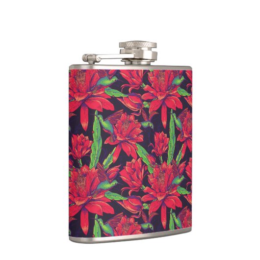 Blumen und Kolibris Flachmann (Rechts)