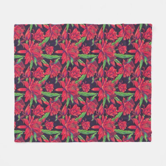 Blumen und Kolibris Fleecedecke (Vorderseite (Horizontal))