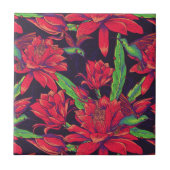 Blumen und Kolibris Fliese (Vorderseite)