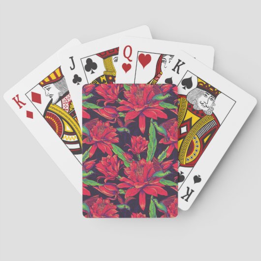 Blumen und Kolibris Spielkarten (Rückseite)