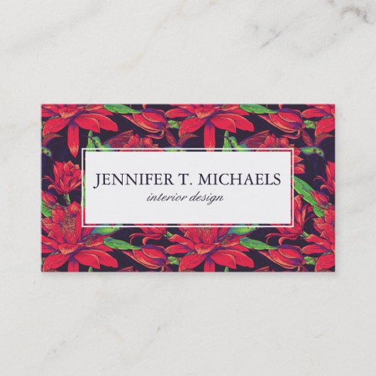 Blumen und Kolibris Visitenkarte (Vorderseite)