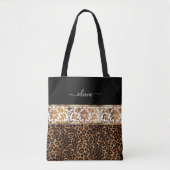 Blumen- und Leopardenmuster Tasche (Vorderseite)