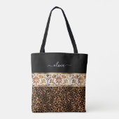 Blumen- und Leopardenmuster Tasche (Rückseite)