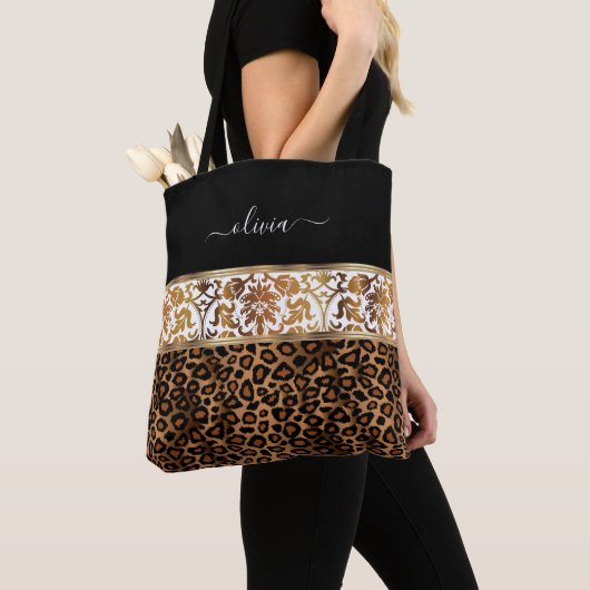 Blumen- und Leopardenmuster Tasche (Von Nahem)
