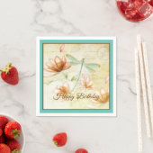 Blumen und Libelle anpassbar Serviette (Beispiel)
