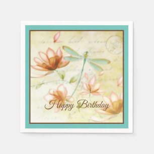 Blumen und Libelle anpassbar Serviette