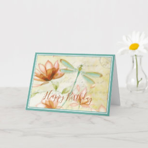 Blumen und Libelle Karte