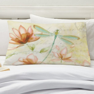 Blumen und Libelle Kissenbezug
