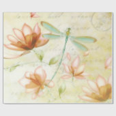 Blumen und Libellen Geschenkpapier (Flach)