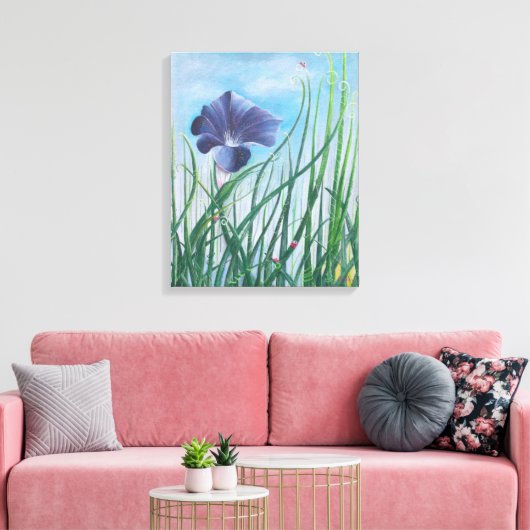 Blumen und Marienkäfer Leinwanddruck (Insitu (Wohnzimmer))