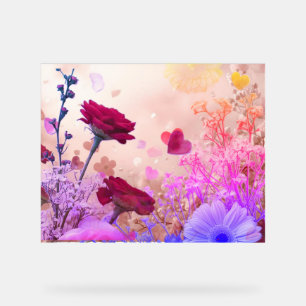 Blumen und mehr Blumen zieren diese romantische Wa Acrylschild