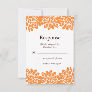 Blumen und modernes RSVP Karte