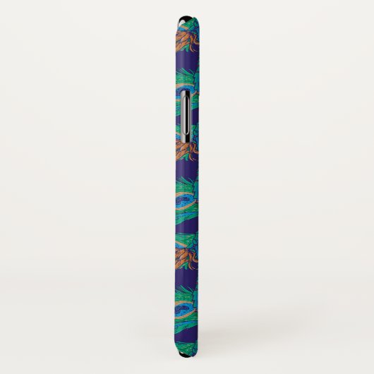 Blumen und Monogramm der Feder-| Case-Mate iPhone Hülle (Hinten/Rechts)