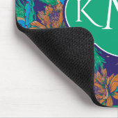 Blumen und Monogramm der Feder-| Mousepad (Ecke)