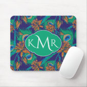 Blumen und Monogramm der Feder-| Mousepad (Mit Mouse)
