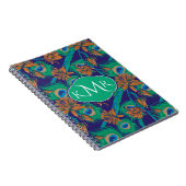 Blumen und Monogramm der Feder-| Notizblock (Rechte Seite)