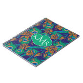 Blumen und Monogramm der Feder-| Notizblock (Linke Seite)