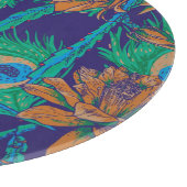 Blumen und Monogramm der Feder-| Schneidebrett (Ecke)