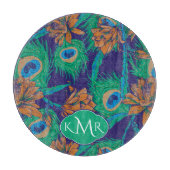 Blumen und Monogramm der Feder-| Schneidebrett (Vorderseite)