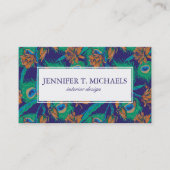 Blumen und Monogramm der Feder-| Visitenkarte (Vorderseite)