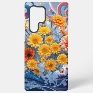 Blumen und Ozeanwellen Samsung Galaxy Hülle