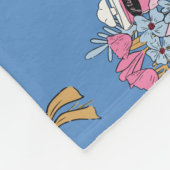 Blumen- und Parfüm-Blumenstrauß-Bundle auf blau Fleecedecke (Ecke)
