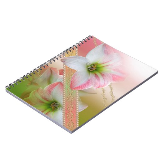 Blumen und Perlen Notizblock (Linke Seite)