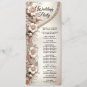 Blumen- und Perlenverzierungen Hochzeit Programm (Rückseite)