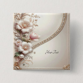 Blumen- und Perlenverzierungen Knopf Button