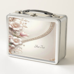 Blumen- und Perlenverzierungen Lunchbox