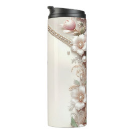 Blumen- und Perlenverzierungen Thermosbecher
