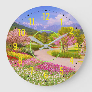 Blumen- und Pflanzengarten - Moderne Gartengestalt Große Wanduhr