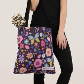 Blumen- und Pflaumen-Name-Tragetasche Tasche (Von Nahem)