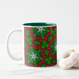Blumen und Pilze Zweifarbiges Kaffeetasse