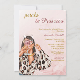 Blumen und Prosecco-Junggesellinnenabschied Einladung