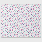 Blumen und Punkte Blumenmuster Geschenkpapier (Flach)