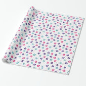 Blumen und Punkte Blumenmuster Geschenkpapier (Ungerollt)