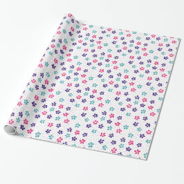 Blumen und Punkte Blumenmuster Geschenkpapier